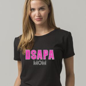 DSAPA MOM fitted crew neck tee black with rhinestones