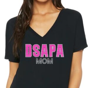 DSAPA MOM slouchy v-neck tee with rhinestones
