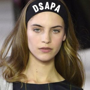 DSAPA black wide fabric headband with white logo