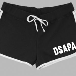 DSAPA running shorts black with white logo