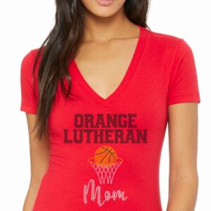 OLU Basketball Women's Short Sleeve V-Neck Fitted Tee