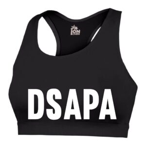 DSAPA sports bra with white vinyl