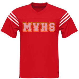 MVHS Pep Squad Red V-Neck Fan Jersey with Bling
