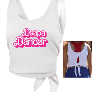 DSAPA Dancer "Barbie" tie back tank in white