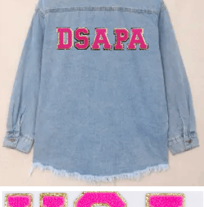 DSAPA jean jacket with chenille patch logo