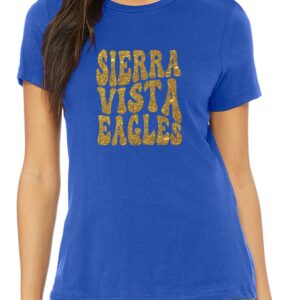 Sierra Vista Staff crewneck tee with groovy logo
