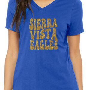 Sierra Vista Staff v-neck tee with groovy logo