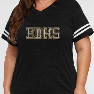 EDHS Staff Ladies V-neck Tee with Bling