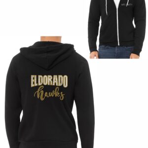 EDHS Staff Ladies Zip-up Hoodie with Bling and Personalization (Unisex Sizing)