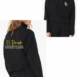 EDHS Wrestling Ladies 1/2 Zip Crop Sweatshirt