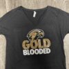 EDHS Gold Blooded Ladies Relaxed Fit V-Neck Bling Tee - Image 3