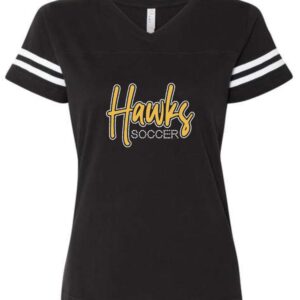 EDHS Soccer Black V-Neck Tee with Foil and Bling