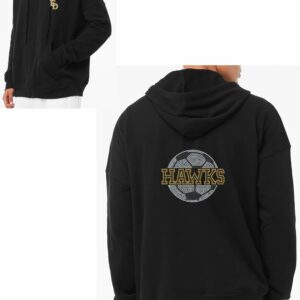 EDHS Soccer Black Zip-Up Hoodie with Bling