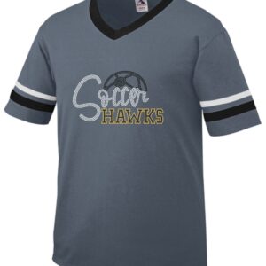 EDHS Soccer Dark Grey V-Neck Tee with Bling