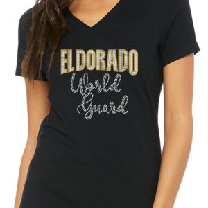 EDHS World Guard Ladies Bling Relaxed Fit V- Neck Tee