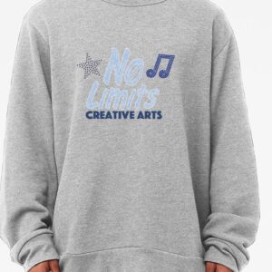 No Limits C.A. Unisex sized grey crewneck sweatshirt with rhinestone logo