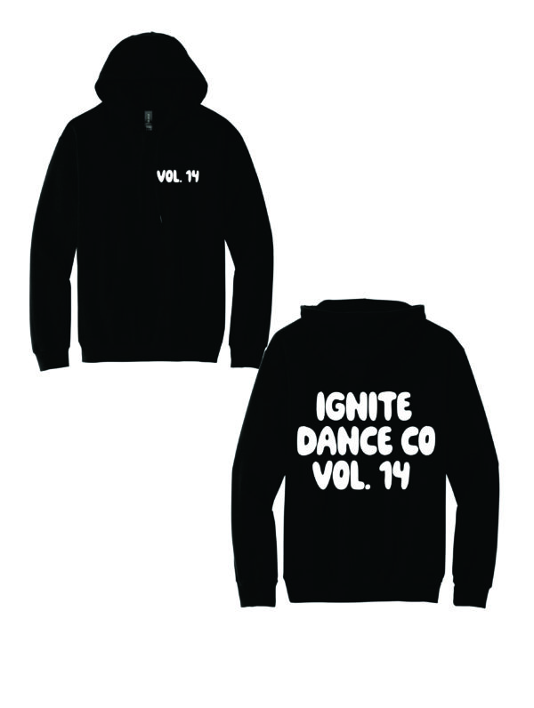 Black Hoodie with White Puff Vinyl