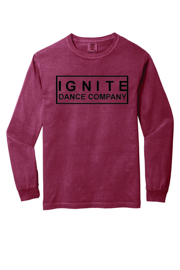 Comfort Colors Long Sleeve with Black Vinyl Ignite Logo