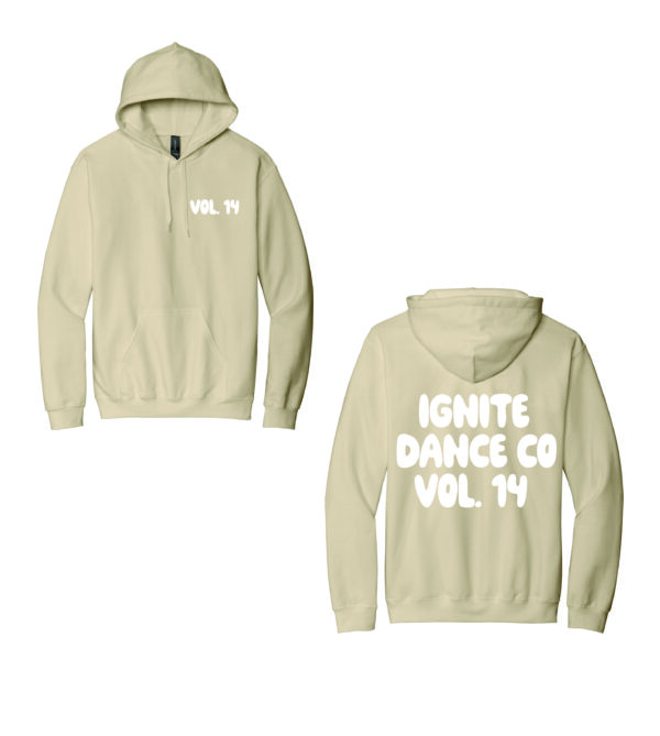 Tan Hoodie with White Puff Ignite Logo