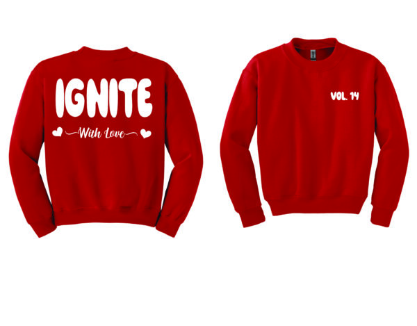 Youth Valentine's Day Crewneck with White Puff Vinyl