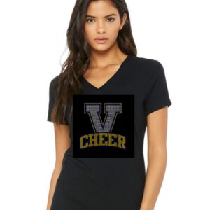 VHS Cheer V Cheer Bling V-neck Tee