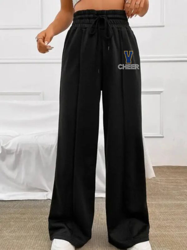 VHS Cheer Black Wide Leg Bling Sweatpants