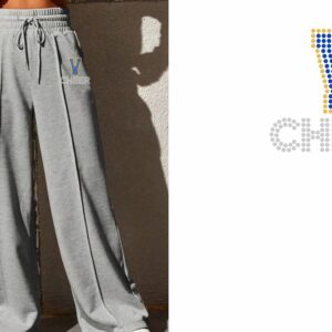 VHS Cheer Grey Bling Wide Leg Sweatpants